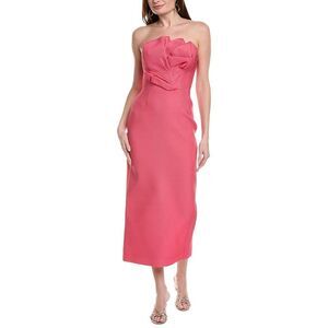 Lela Rose Womens Draped Tulip Silk-Blend Sheath Dress